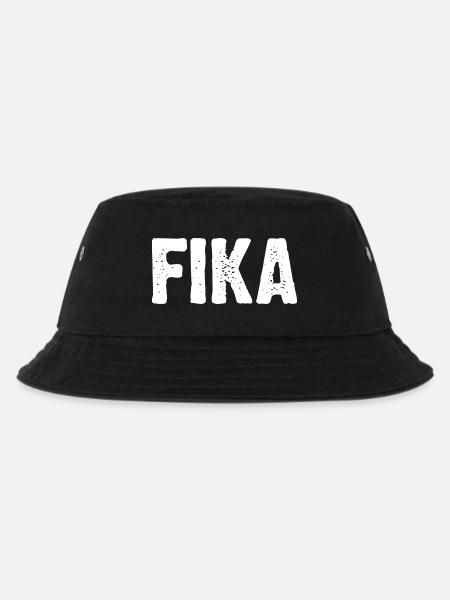 Fika Bold Distressed Type - Kinder Bucket Hat - Schwarz