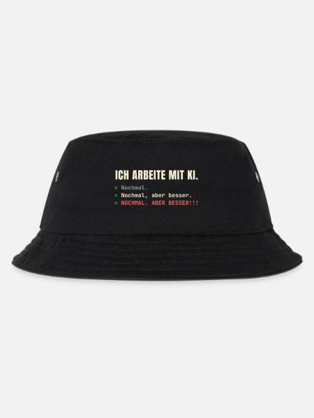 Ich arbeite mit KI – Nochmal, aber besser! - Kinder Bucket Hat - Schwarz