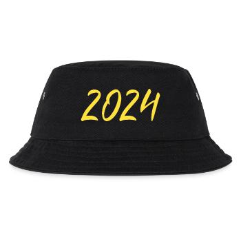 2024 Silvester Neujahr gelb - Kinder Bucket Hat - Schwarz - Vorne