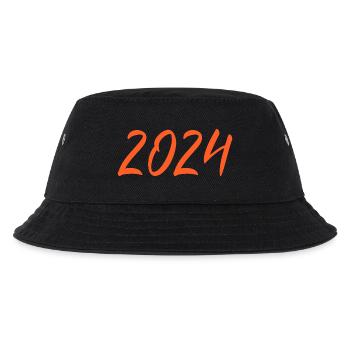 2024 Silvester Neujahr orangen - Kinder Bucket Hat - Schwarz - Vorne