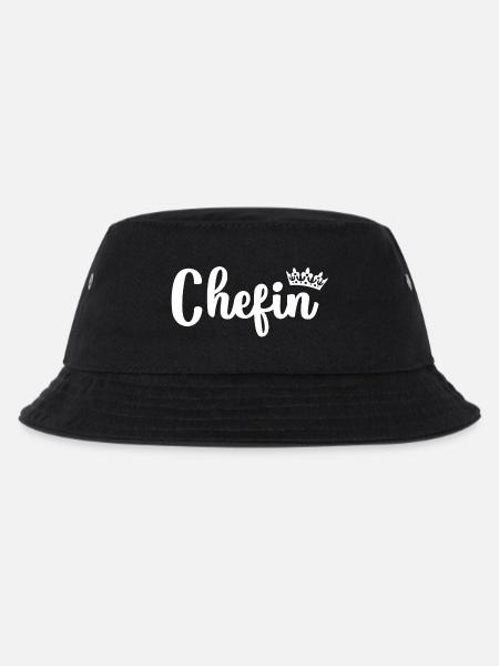 Chefin - Kinder Bucket Hat - Schwarz
