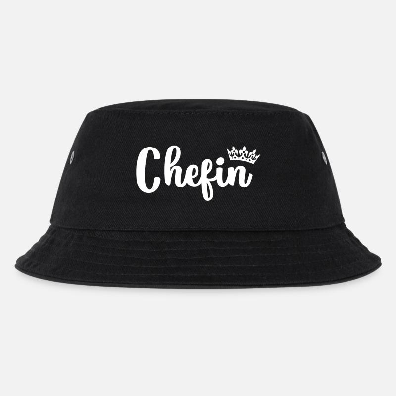 Chefin - Kinder Bucket Hat - Schwarz