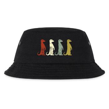 Erdmännchen Retro Style Geschenk - Kinder Bucket Hat - Schwarz - Vorne