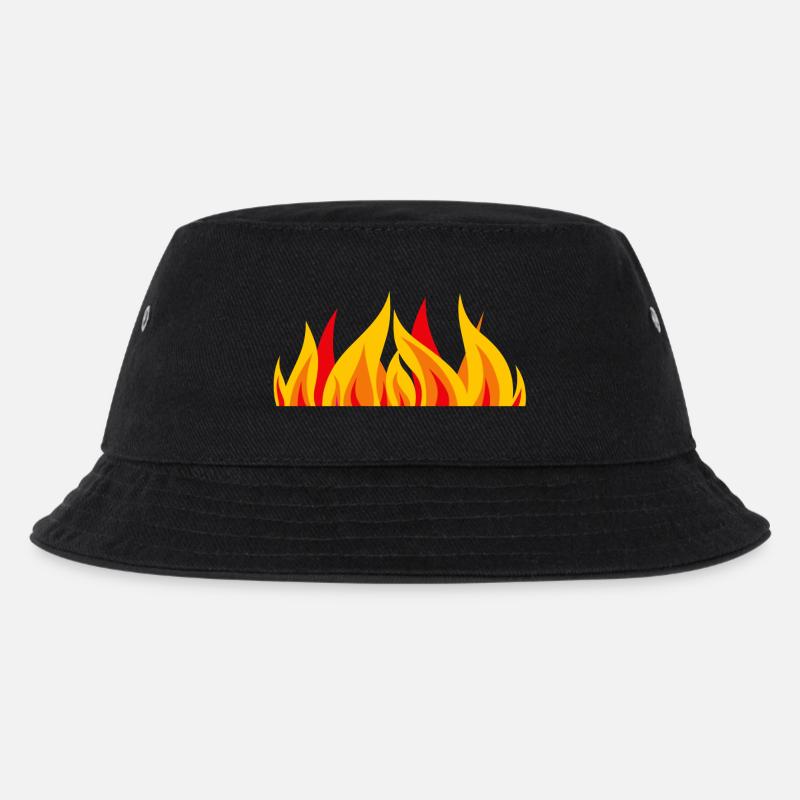 Fire - Kinder Bucket Hat - Schwarz