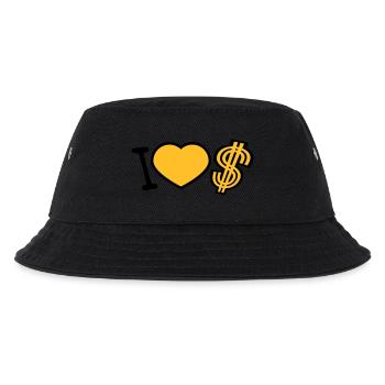 coeur dollar j'aime amour symbole signe argent riche - Bob Enfant - noir - Devant
