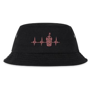 Puls Bubble Tea Herzschlag - Kinder Bucket Hat - Schwarz - Vorne