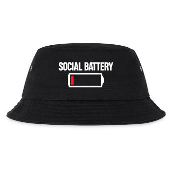 Soziales Batterie Icon T-Shirt - Kinder Bucket Hat - Schwarz - Vorne