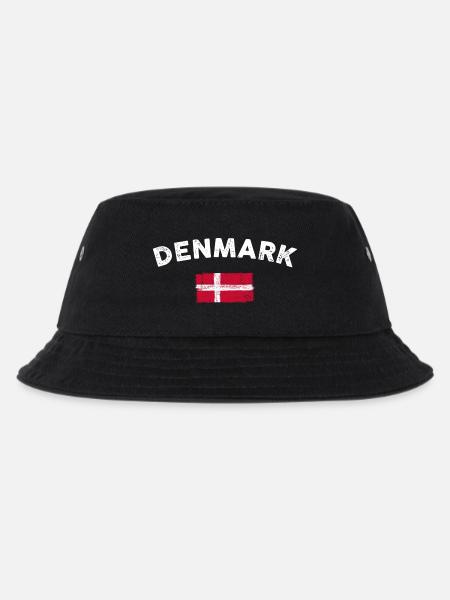 Dänemark Pinsel Flagge Emblem - Kinder Bucket Hat - Schwarz