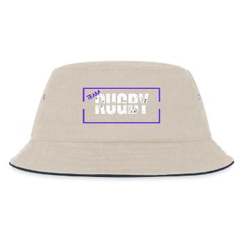 Team rugby blue - Kids’ Bucket Hat - ecru/navy - Front
