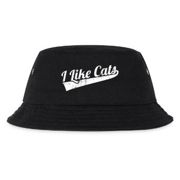 Ich mag Katzen - Kinder Bucket Hat - Schwarz - Vorne