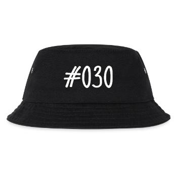 #030 - Hashtag 030 - Vorwahl - Berlin - Hauptstadt - Kinder Bucket Hat - Schwarz - Vorne