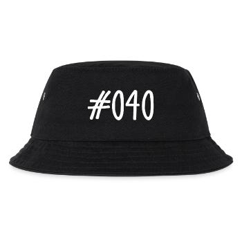 #040 - 040 - Vorwahl - Hamburg - Elbe - Alster - Kinder Bucket Hat - Schwarz - Vorne