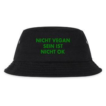 nicht vegan sein ist nicht ok - Kinder Bucket Hat - Schwarz - Vorne