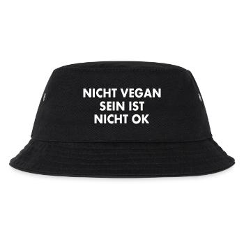 nicht vegan sein ist nicht ok - Kinder Bucket Hat - Schwarz - Vorne