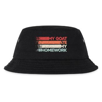 Ziegen-Humor – Ziege frisst Hausaufgaben - Kinder Bucket Hat - Schwarz - Vorne
