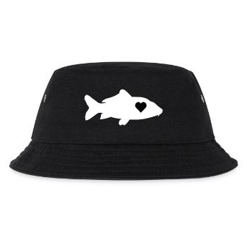 Carpe amour coeur poisson pêche cadeau - Bob Enfant - noir - Devant