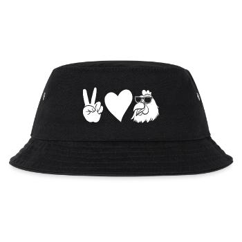Hühner Henne - Kinder Bucket Hat - Schwarz - Vorne