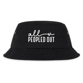 All-Peopled Out Introvertierter Vibe - Kinder Bucket Hat - Schwarz - Vorne