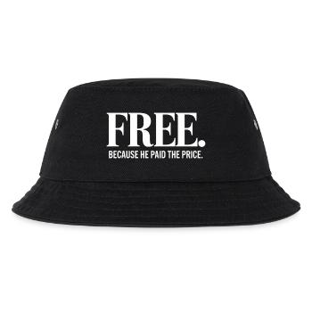 Frei Weil Er Den Preis Bezahlte Christlich - Kinder Bucket Hat - Schwarz - Vorne