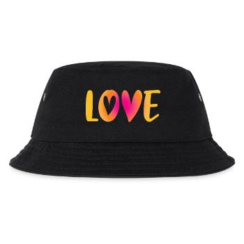 Love Herz Liebe Hochzeit Handschrift heiraten - Kinder Bucket Hat - Schwarz - Vorne