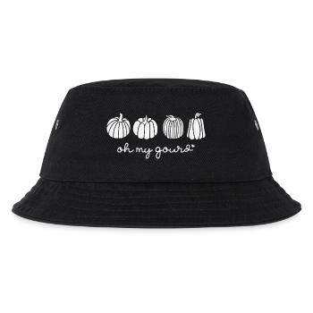 Kürbis-Illustration mit Text LARP - Kinder Bucket Hat - Schwarz - Vorne