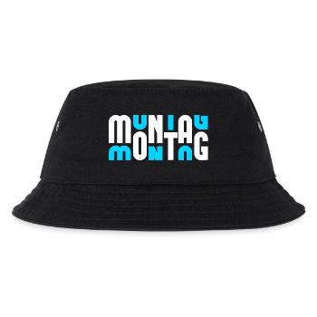 Motiv Montag Weiß/Cyan - Kinder Bucket Hat - Schwarz - Vorne