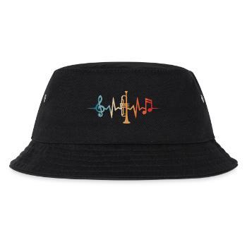 Trompete Herzschlag Trompeter Musiker - Kinder Bucket Hat - Schwarz - Vorne