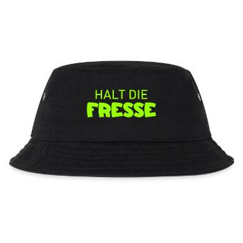 Halt die Fresse - Cooler Spruch - Kinder Bucket Hat - Schwarz - Vorne