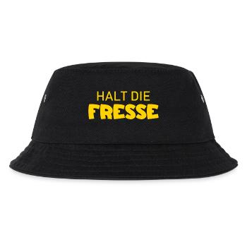 Halt die Fresse - Cooler Spruch - Kinder Bucket Hat - Schwarz - Vorne