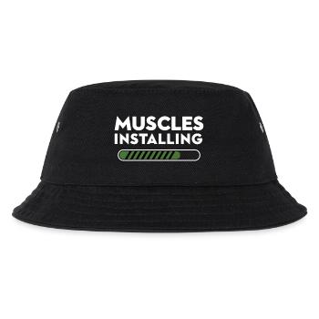 Muscles Installing Progress Graphic - Kids’ Bucket Hat - black - Front