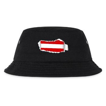 Rissige Österreich Flagge - Kinder Bucket Hat - Schwarz - Vorne