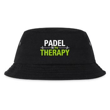 Padel is my therapy Herzschlag Sport Statement - Kinder Bucket Hat - Schwarz - Vorne