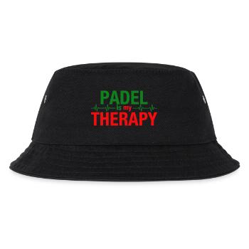 Padel is my therapy Herzschlag Sport Statement - Kinder Bucket Hat - Schwarz - Vorne