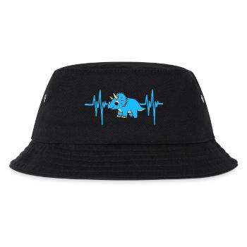 Heartbeat Dino - Kinder Bucket Hat - Schwarz - Vorne