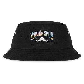 Flugdruck von Passagierflugzeugen mit Fluggeschwindigkeit - Kinder Bucket Hat - Schwarz - Vorne