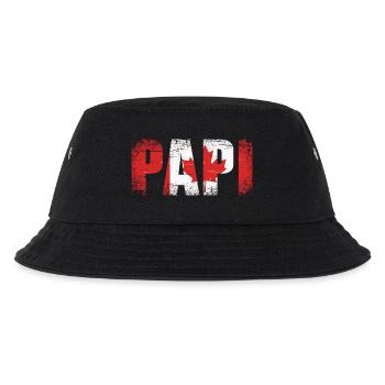 Papi Kanada Flagge Vintage Papa - Kinder Bucket Hat - Schwarz - Vorne