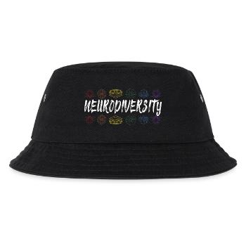 Neurodiversity Rainbow Floral Typography - Kids’ Bucket Hat - black - Front