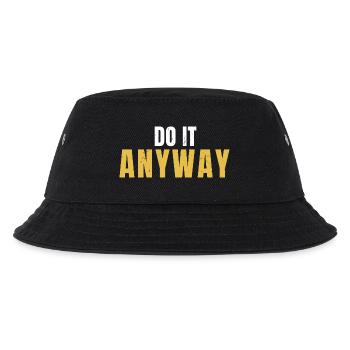 Mach es trotzdem Motivation Fitness-Fitness-Zitat - Kinder Bucket Hat - Schwarz - Vorne