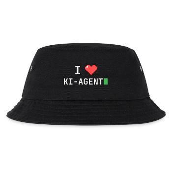 I ♥ KI-Agent – Terminal Pixelherz - Kinder Bucket Hat - Schwarz - Vorne