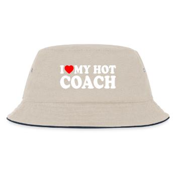 I love my hot coach - Kids’ Bucket Hat - ecru/navy - Front
