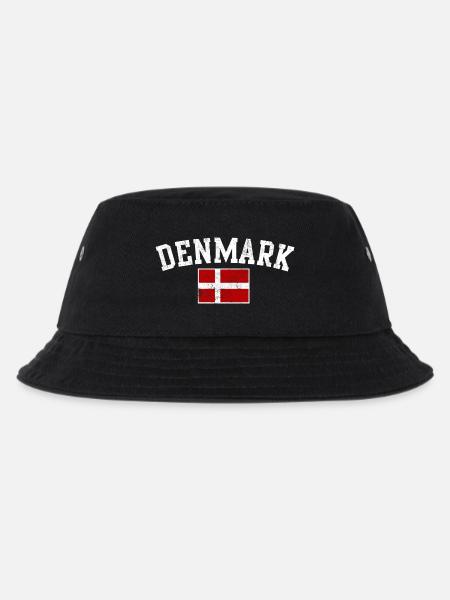 Typografie der Dänemark-Bogenflagge - Kinder Bucket Hat - Schwarz