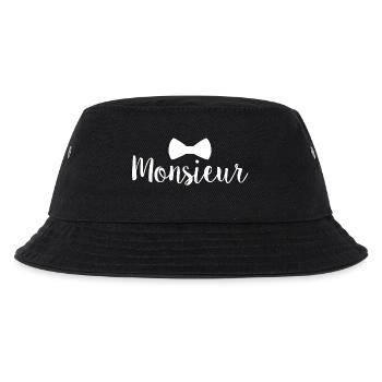 Monsieur Bowtie white - Kids’ Bucket Hat - black - Front