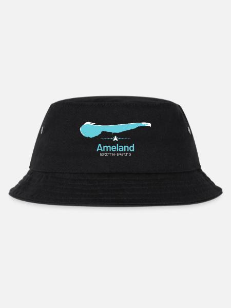 Ameland | Design-Landkarte - Kinder Bucket Hat - Schwarz