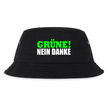 Grüne Nein Danke - Kinder Bucket Hat - Schwarz - Vorne