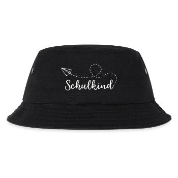 Schulkind - Papierflieger - Kinder Bucket Hat - Schwarz - Vorne