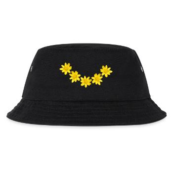 Yellow Buttercup Flower Arch – Spring Floral Wreat - Kids’ Bucket Hat - black - Front