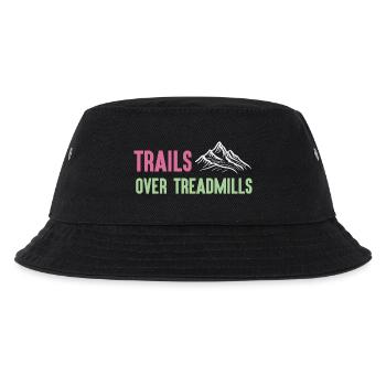Trailrunning - Trails über Laufbänder - Kinder Bucket Hat - Schwarz - Vorne