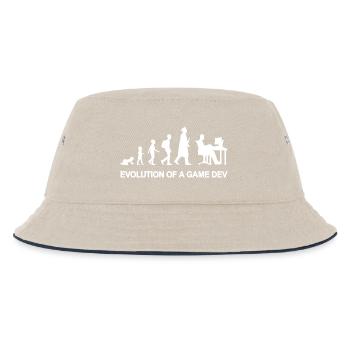 Game Developer Evolution - Kids’ Bucket Hat - ecru/navy - Front