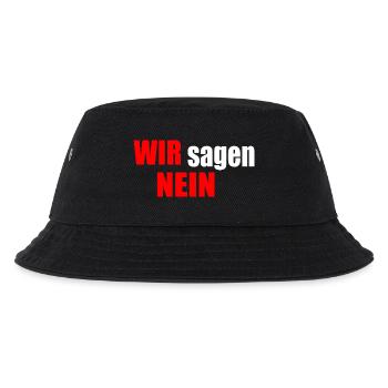 Wir sagen nein - Kinder Bucket Hat - Schwarz - Vorne
