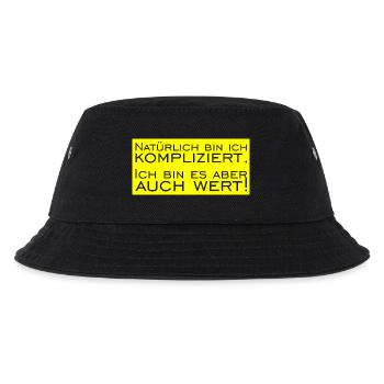 Natürlich bin ich Kompliziert - Kinder Bucket Hat - Schwarz - Vorne